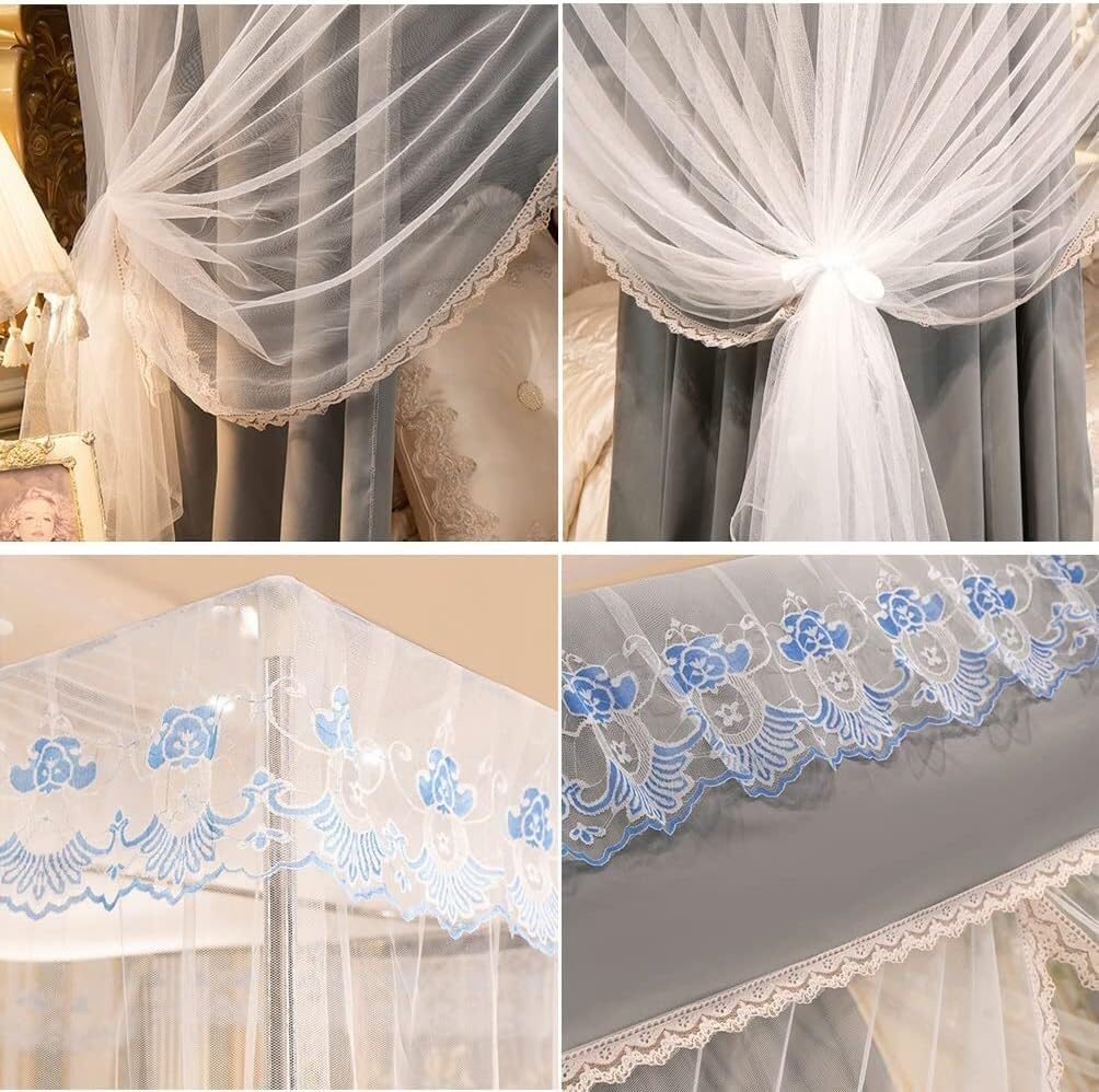 Couvre-lit moustiquaire, Rideau de lit superposé Style Cour européenne avec Support (Couleur : I, Taille : 200 x 220 cm / 79 x 86 po) (Couleur : G, Taille : 120 x 200 cm / 47 x 79