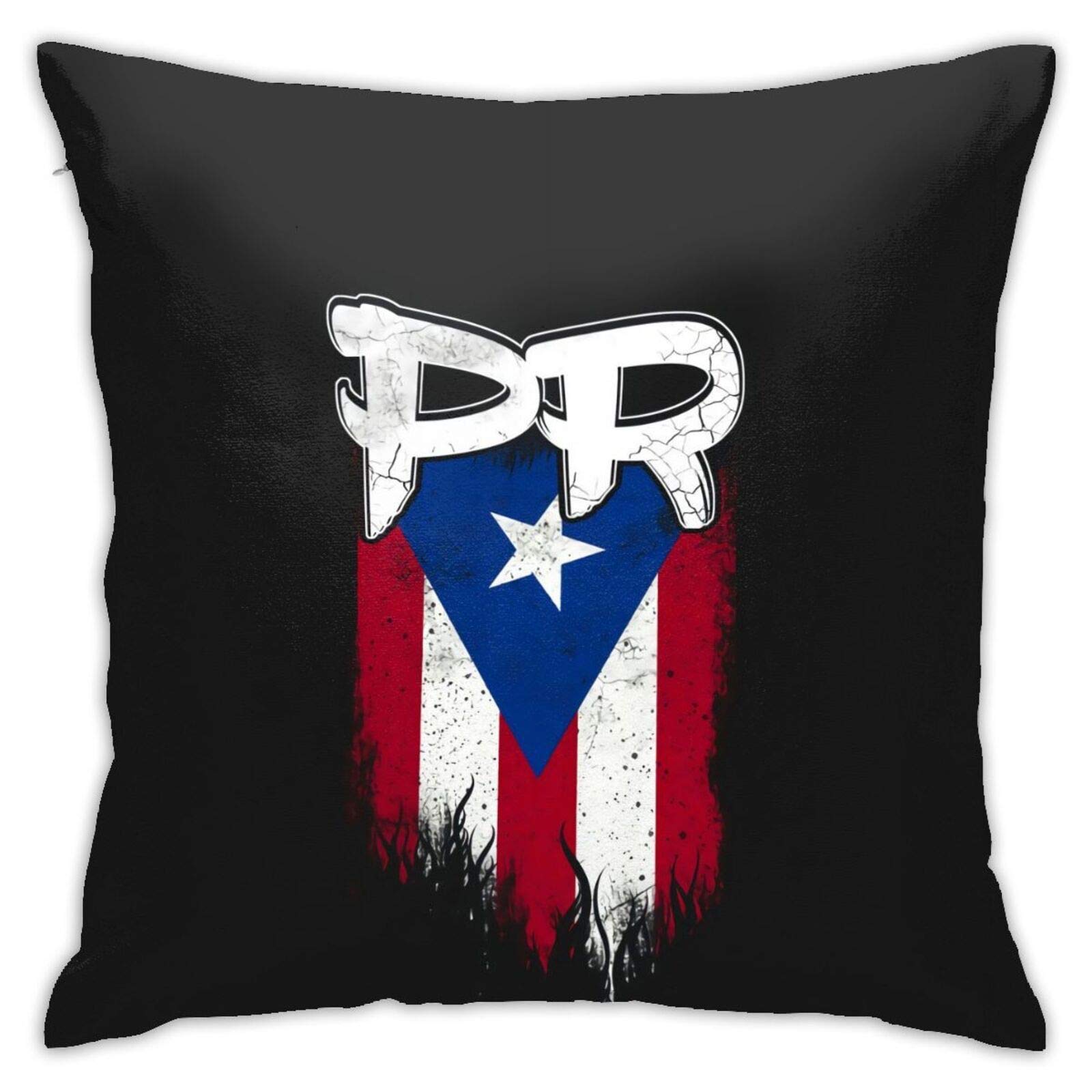 Wolla-ST Puerto Rico Pr Flag Throw Pillow Covers 18x18inches Home Decor Pillowcase Cushion Covers for Sofa Bedroom Livingroom