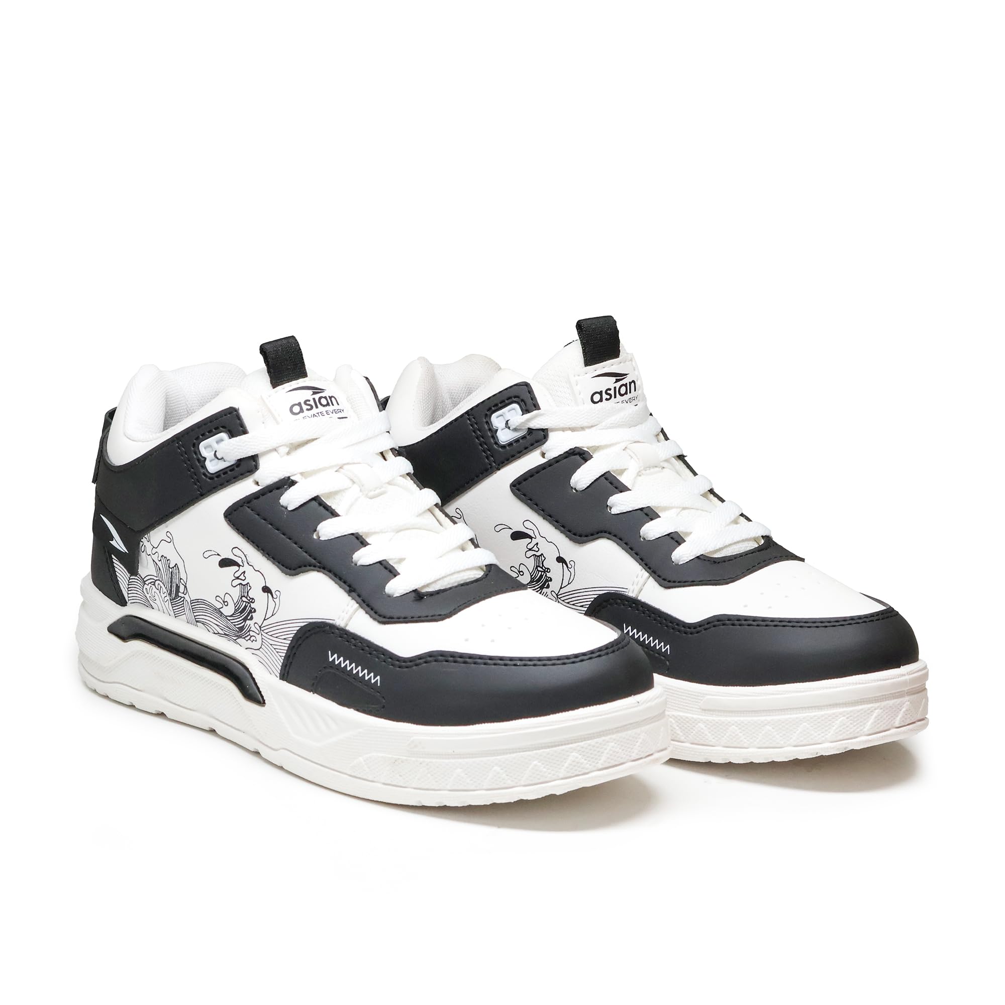 ASIAN Nexus-11 Men's White Sneakers WHITE BLACK - Image 1