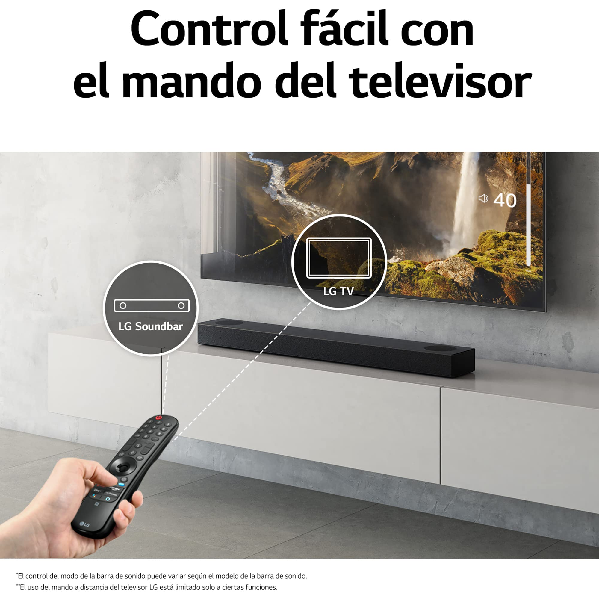 LG S75Q - Barra de Sonido Inteligente, 380W Potencia y 3.1.2 Canales, Doble Altavoz Atmos Vertical. Sonido Envolvente Absoluto Dolby Atmos y DST:X, Hi-Res 24bits/96kHz y Meridian Horizon