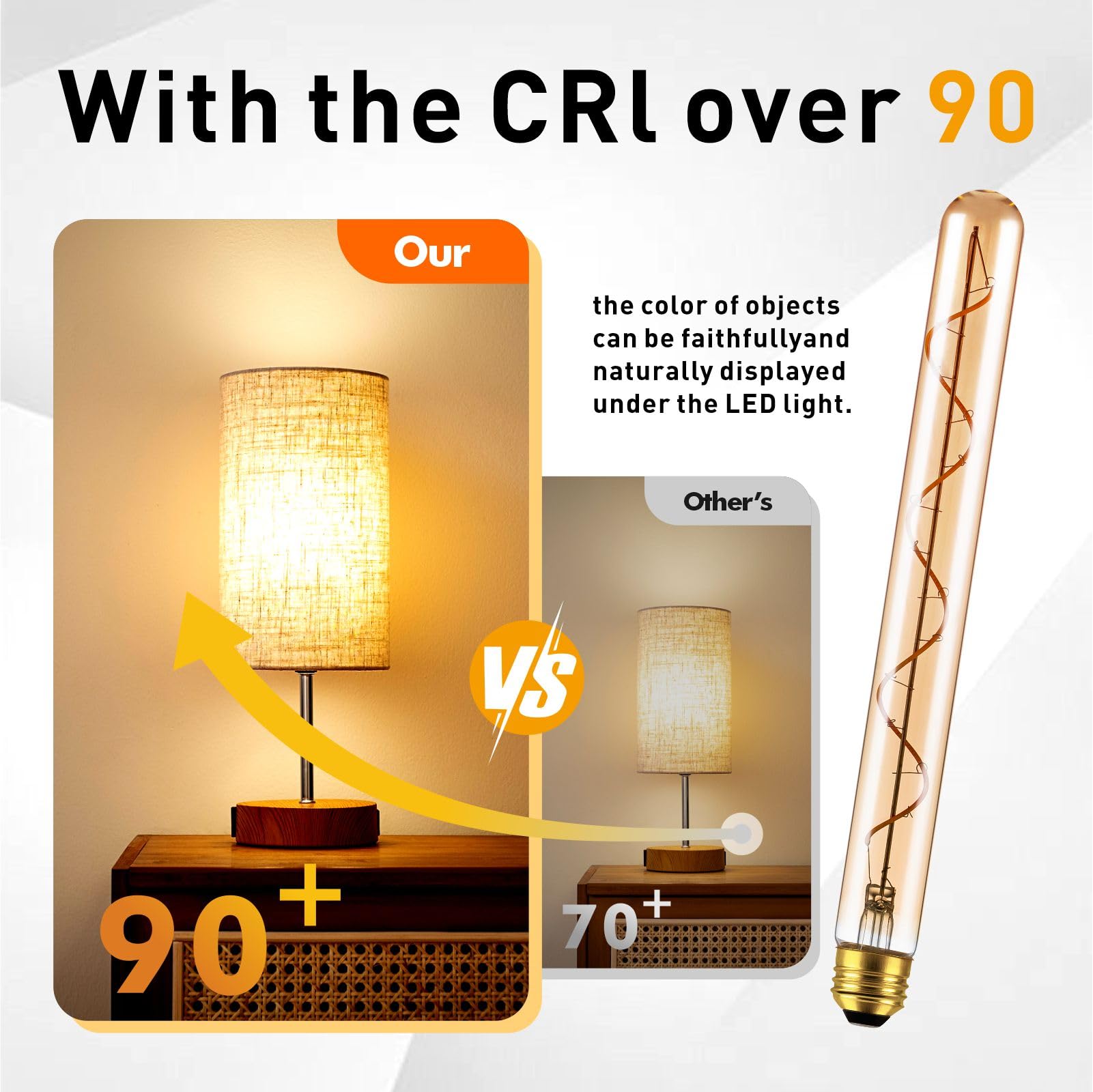 11 8 Inch Long Tubular Light Bulb Dimmable LED Edison Light Bulbs 5W T30 Vintage LED Bulbs 2700K — view 4