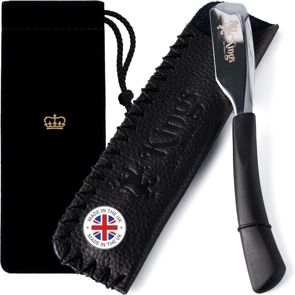 Kamisori Cut Throat Razor for Men by The Kings Cutthroat - Men’s Cutthroat Shaving Straight Razor – Leather Cut Throat Razor Kit Bag Included – Essential Male Grooming Accessory for Beards NO Blades