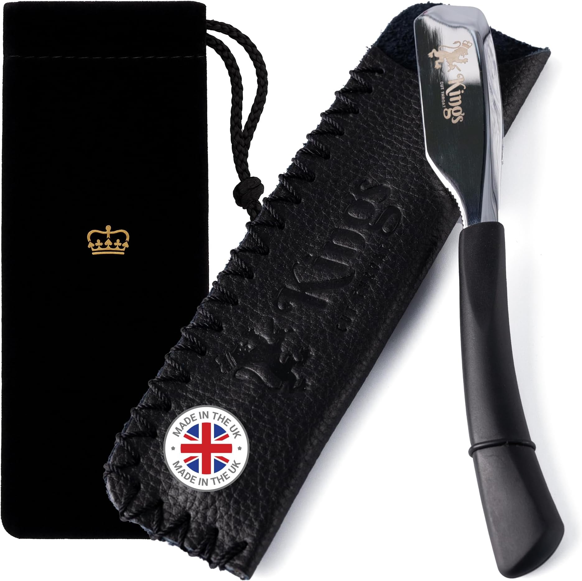 Kamisori Cut Throat Razor for Men by The Kings Cutthroat - Men’s Cutthroat Shaving Straight Razor – Leather Cut Throat Razor Kit Bag Included – Essential Male Grooming Accessory for Beards NO Blades