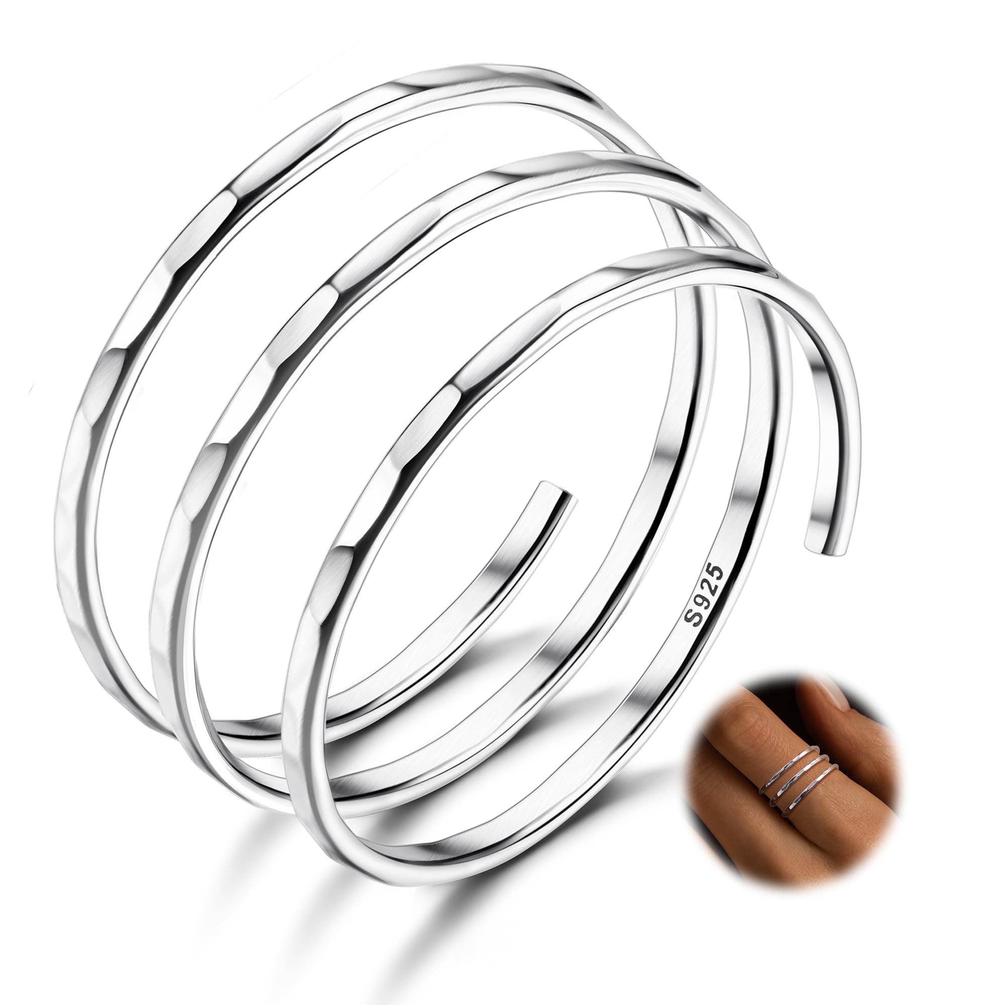 Sponsored Ad – 925 Sterling Silver Leaf Rings Adjustable Vintage Ring for Women Men Wrap Wide Statement Ring Open Stackable Thumb Rings