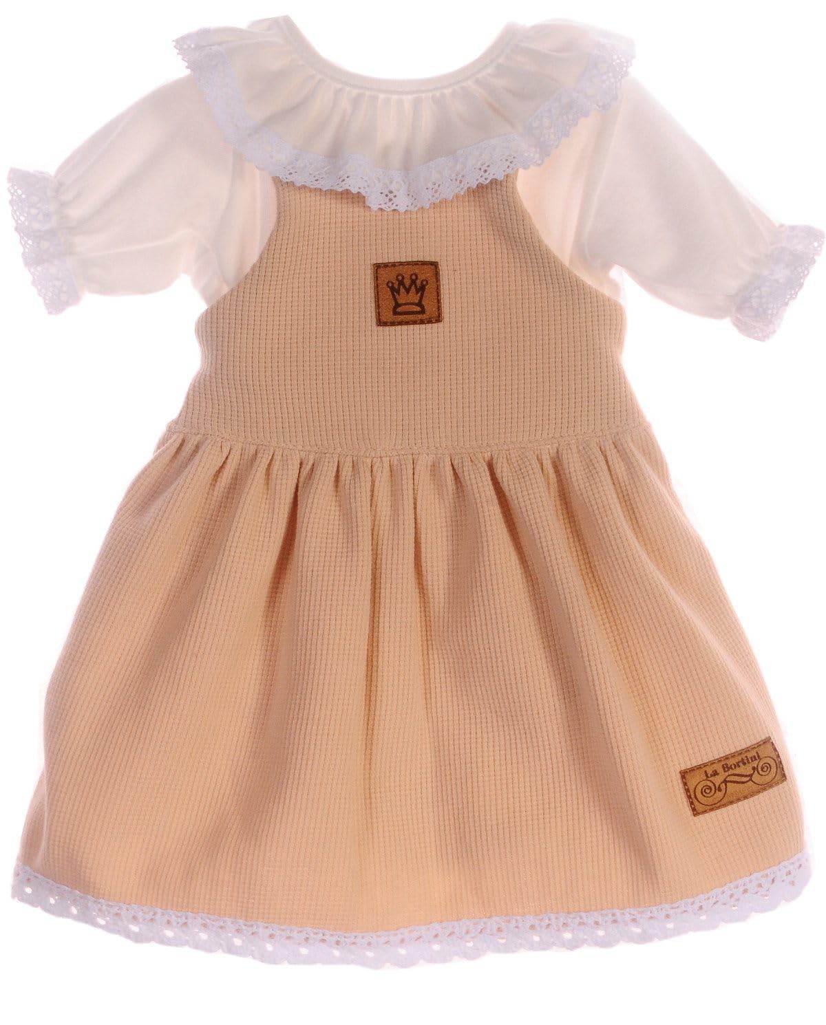 Trägerkleid Baby Kleid und Body Latzkleid Trägerrock Kurzarmbody mit Rüschen, Spitzen, 50 56 62 68 74 80 86 92 98