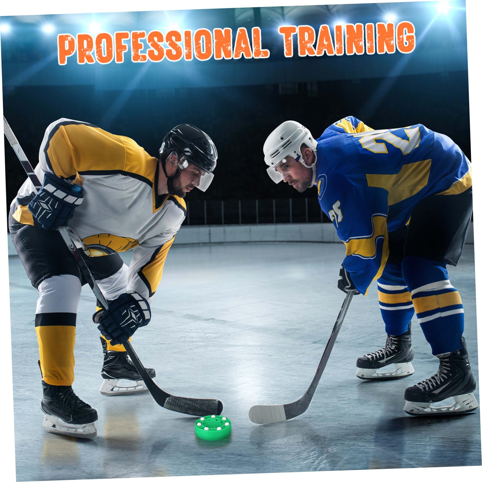 iplusmile Lot de 6 Palets de Roller Hockey en Abs Haute Visibilité et Roulement Stable Accessoires de Hockey pour Entraînement en Salle