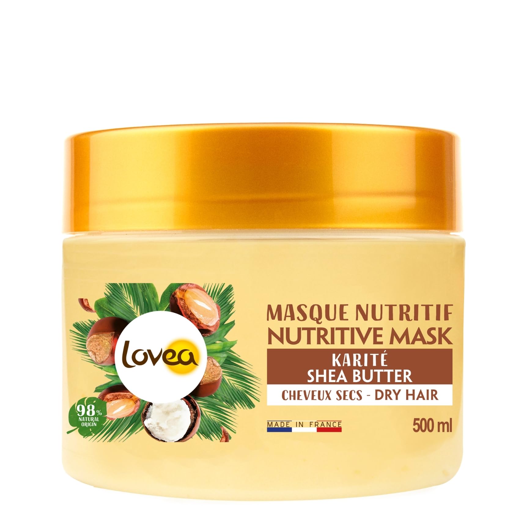 Lovea Nature 95% natürliche Shea-Haarmaske, 500 ml