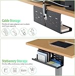 KEEGH 16" Under Desk Cable Management Tray, 2 Pack Expandable to 32", No Drill Clamp/Screws Mount, Metal Cord Organizer for Home Office, Gaming Desk, Standing Desk - Black