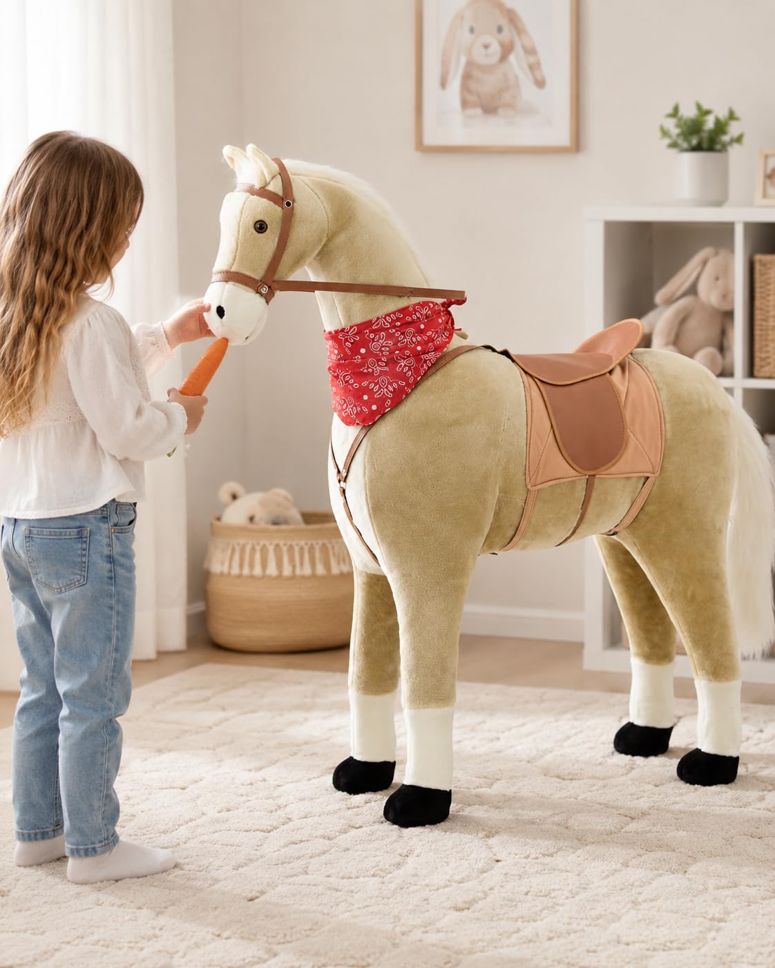 Sweety Toys 10363 Cavallo in Piedi Cavallo Gigante Peluche 110cm