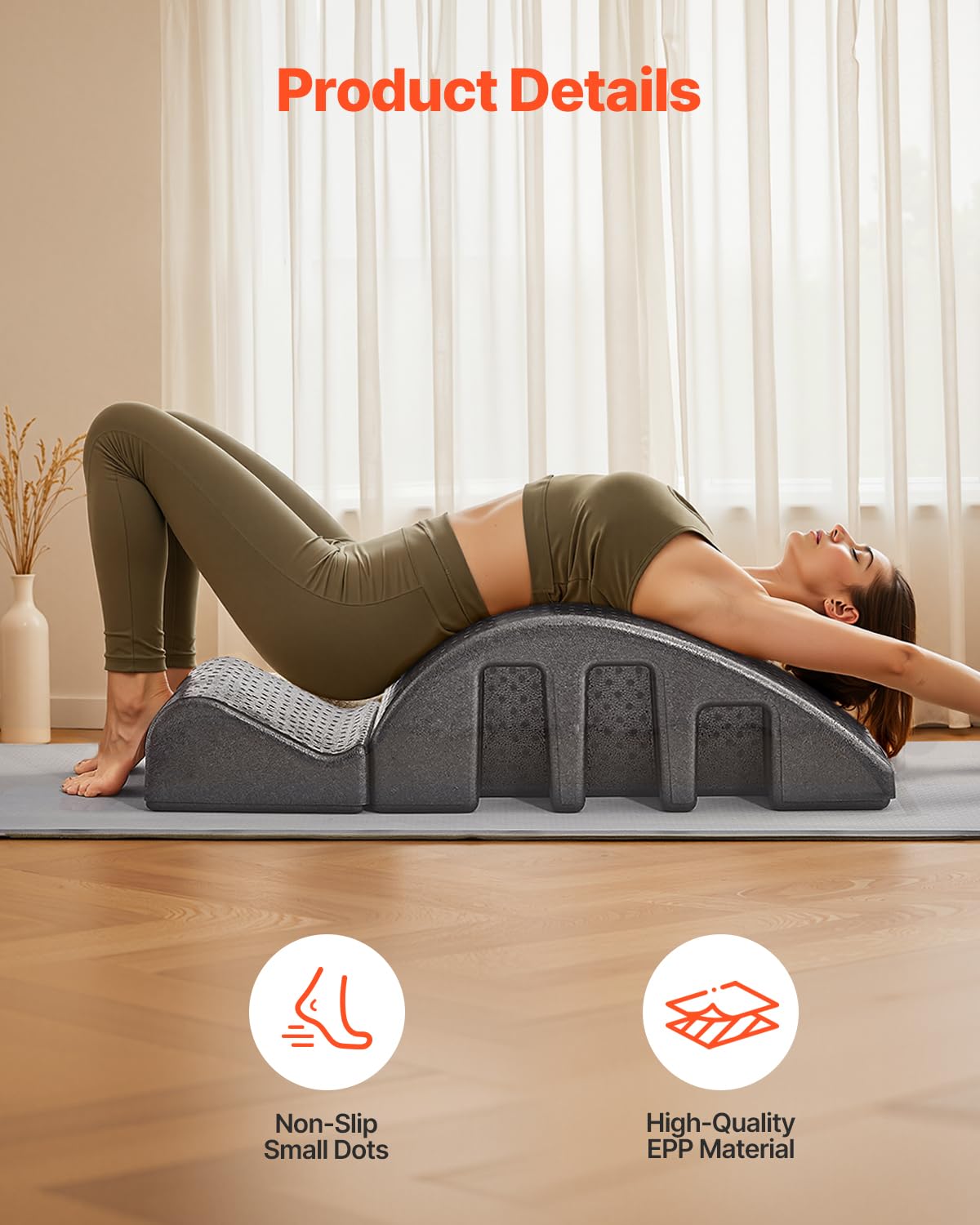 VEVOR Pilates Wirbelsäulenkorrektor Yoga Zubehör für Heim-Fitnessstudio, Fitness-Trainingsgerät aus Schaumstoff, gekrümmtes Fitness-Körpertrainingsgerät, für Wirbelsäulenübungen Gleichgewicht