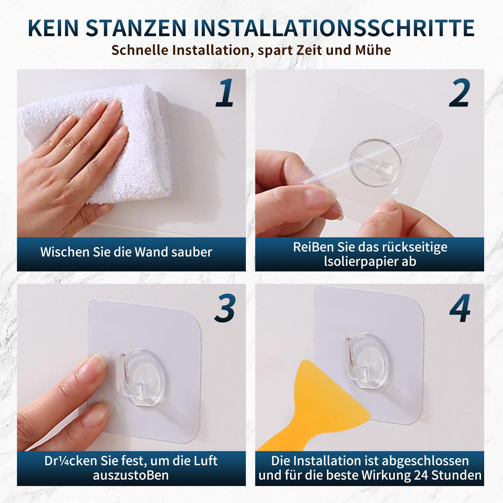 10 Ganci Autoadesivi Trasparenti Da Parete – Impermeabili E Senza Fori, Perfetti Per Cucina, Bagno E Ufficio
