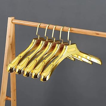 Locomoto Golden Premium Solid Plastic Hanger for Clothing Shop & Home Uses (Pack of 20)