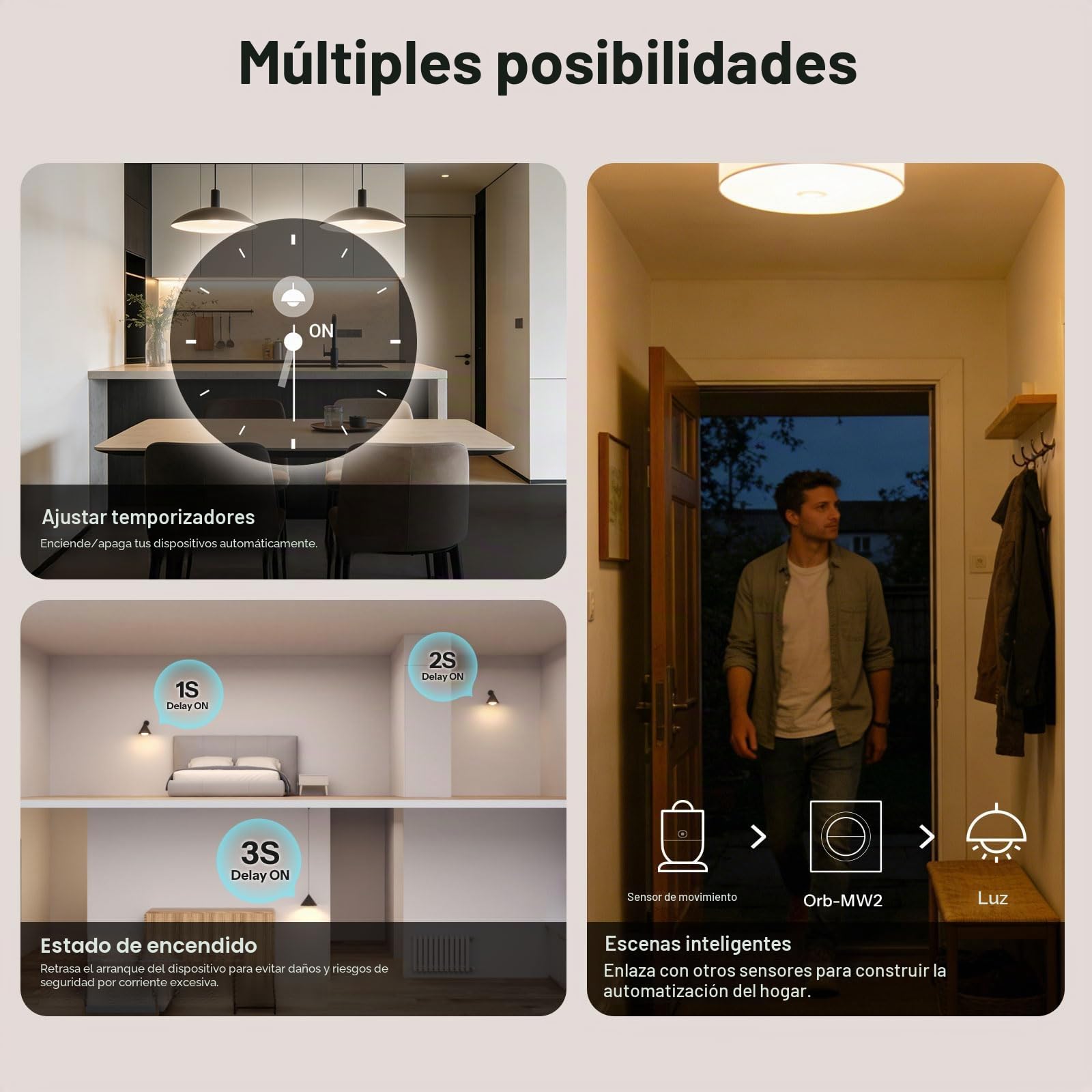 SONOFF Fusion, Orb-ZBW2(MINI-ZB2GS-E), Interruptor de Luz Inteligente Zigbee, 2 grupos, Wi-Fi 2.4GHz, Cable Neutro Requerido, Control Remoto y por Voz, Compatible con Siri/Alexa, 10A/grupo, 16A/total