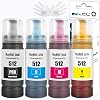 LCL T512 512 Ink Refill Bottles Replacement for Expression ET7700 ET-7700 ET7750 ET-7750 Printers 4-Pack,Photo Black,Cyan,Magenta,Yellow
