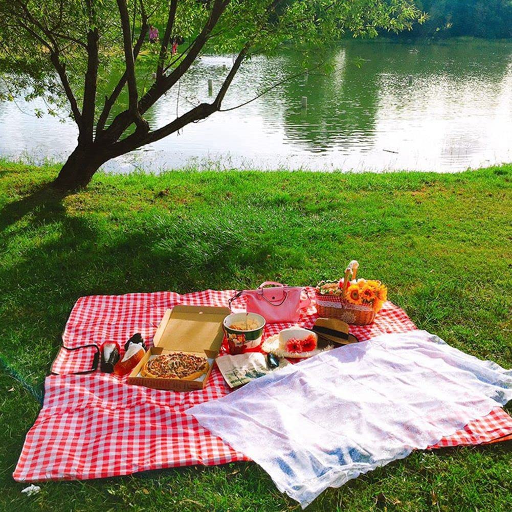 Orton Panier de pique-nique en osier style campagnard avec couvercle, poignée et doublures pour pique-niques, fêtes et barbecues