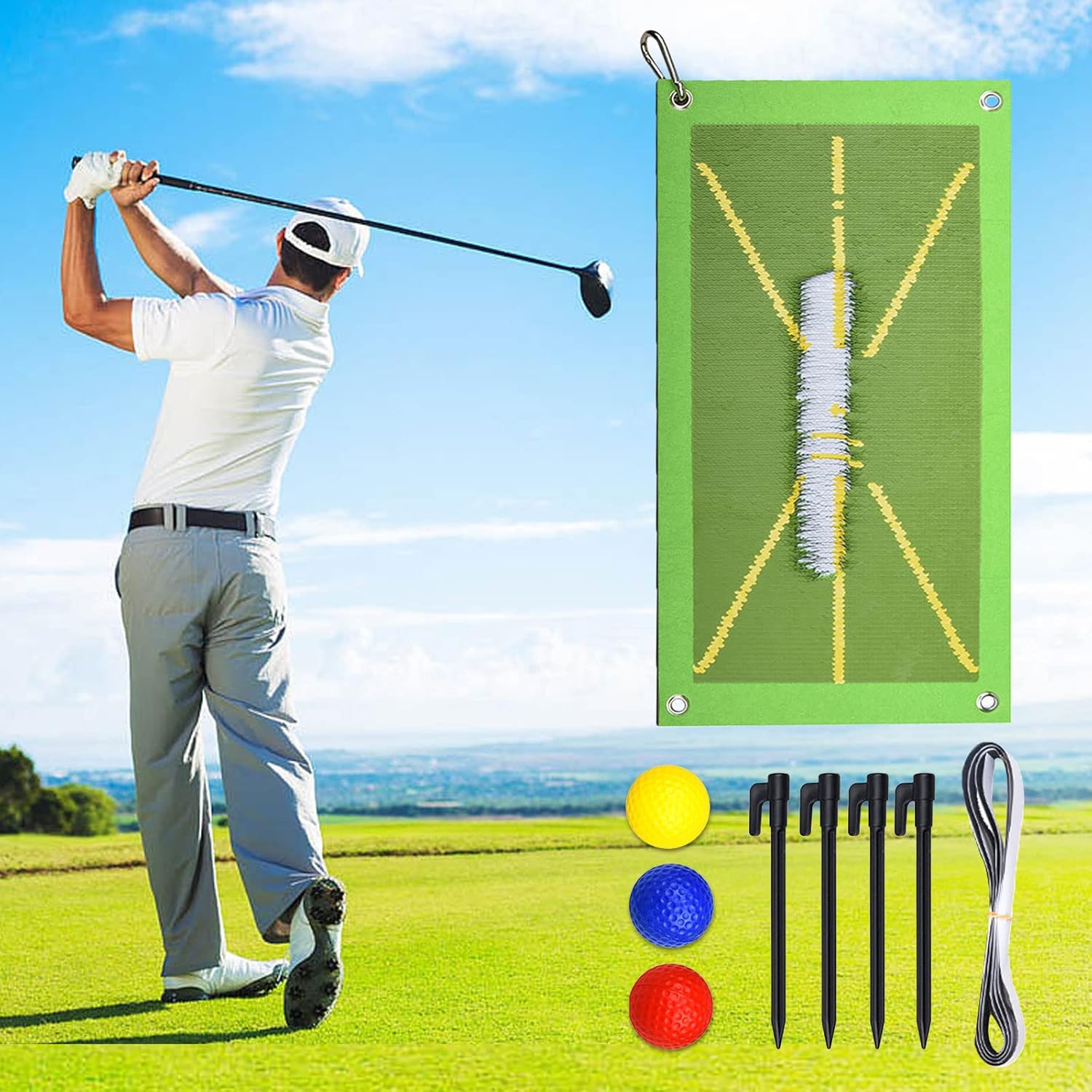 Viilich Golf Training Mat for Swing Detection Batting, Premium Golf