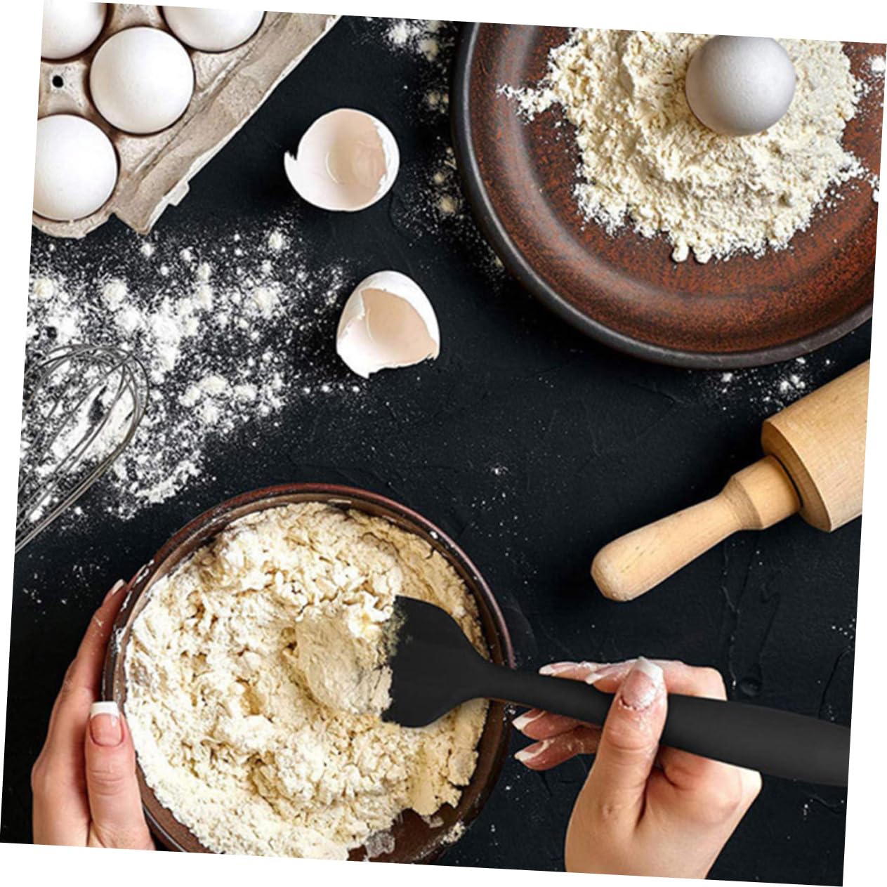 IMIKEYA 1set Utensili da Cucina Silicone Spatole Flessibili per Torte e Strumenti da Forno Resistenti al Calore e Non Appiccicosi