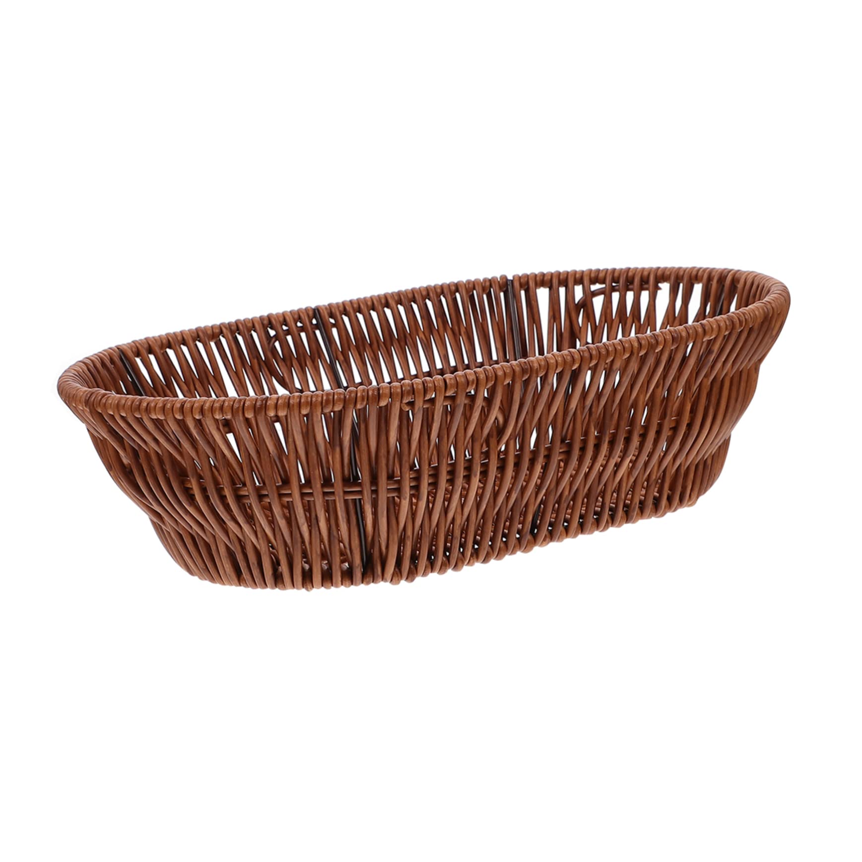 MUSISALY 1pc Imitation Rattan Fruit and Vegetable Plate Vanity Basket Fruit Tray Decorative Bread Display Basket Oval Basket Home Decor Household Storage Container Pe Coffee re-usable