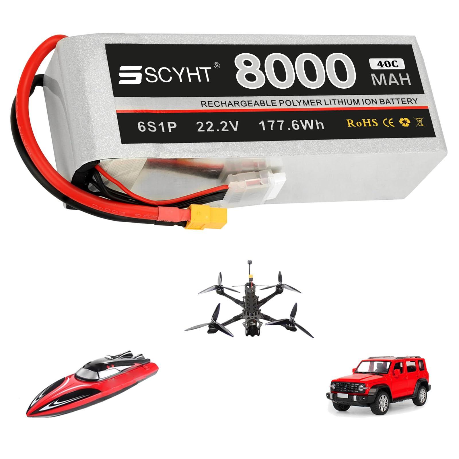 Batteria per droni 6S 22,2 V Batteria al litio 8 Ah