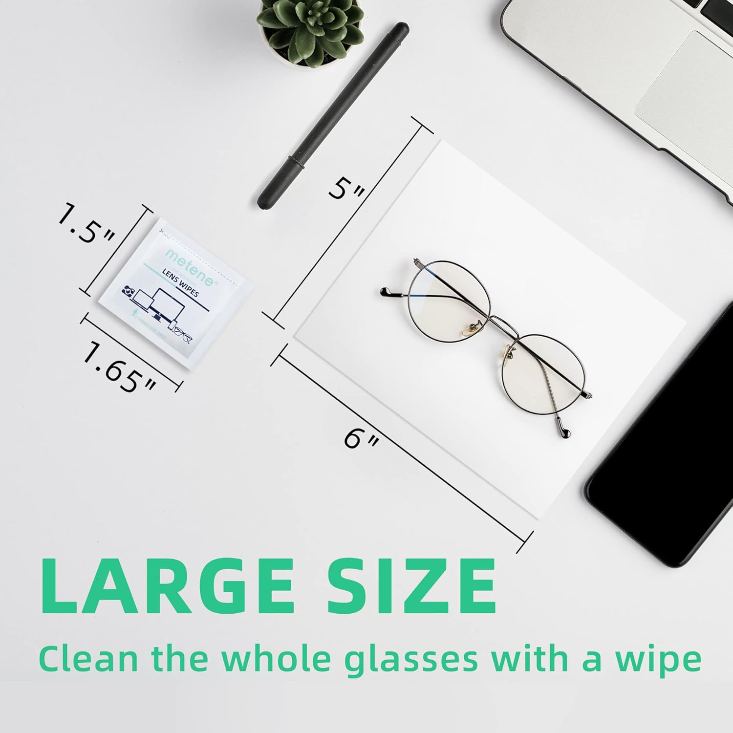 Metene 300 Pack Lens Cleaning Wipes, Pre-Moistened and Individually Wrapped Eyeglass Wipes, Glasses Cleaner for Eyeglasses, Camera Lens, Tablets, Phone, Computer Screen and Other Delicate Surfaces : Health & Household