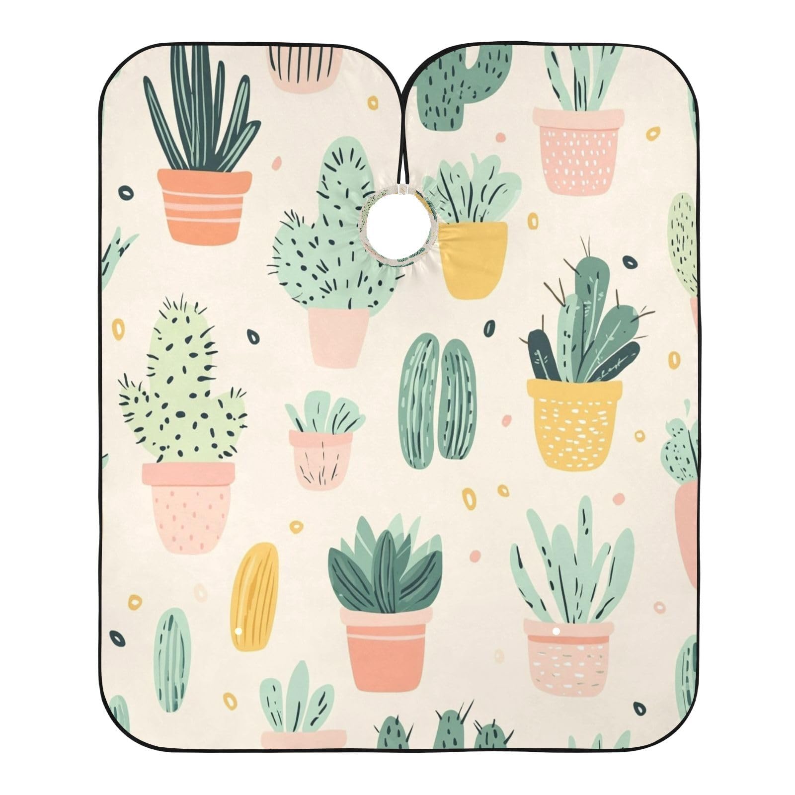 Kigai Watercolor Succulents Hair Cutting Cape for Men & Women Waterproof Barber Cape Professional Hairdressing Salon Styling Apron with Adjustable Closure Snap