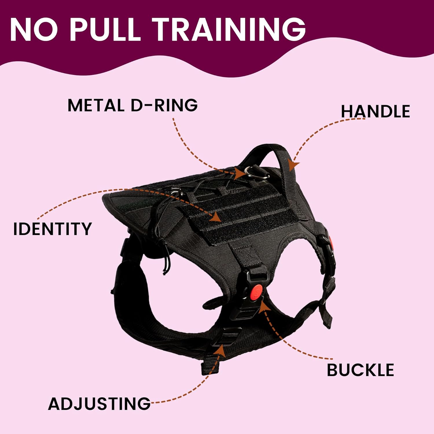 Tails To Tell Tactical Dog Harness with Side Lock, Safety Features No-Pull Breathable Adjustable Pet Vest with Handle | Military Dog Vest | (X-Large Girth 33.4 to Max 46.4 Inch) Tails To Tell Tactical Dog Harness with Side Lock, Safety Features No-Pull Breathable Adjustable Pet Vest with Handle | Military Dog Vest | (X-Large Girth 33.4 to Max 46.4 Inch)