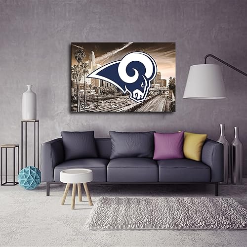 Miniatura 6 de Póster de fútbol americano de Los Angeles City Rams en lienzo impreso para decoración de pared, arte para sala de estar, dormitorio, sala de estar,