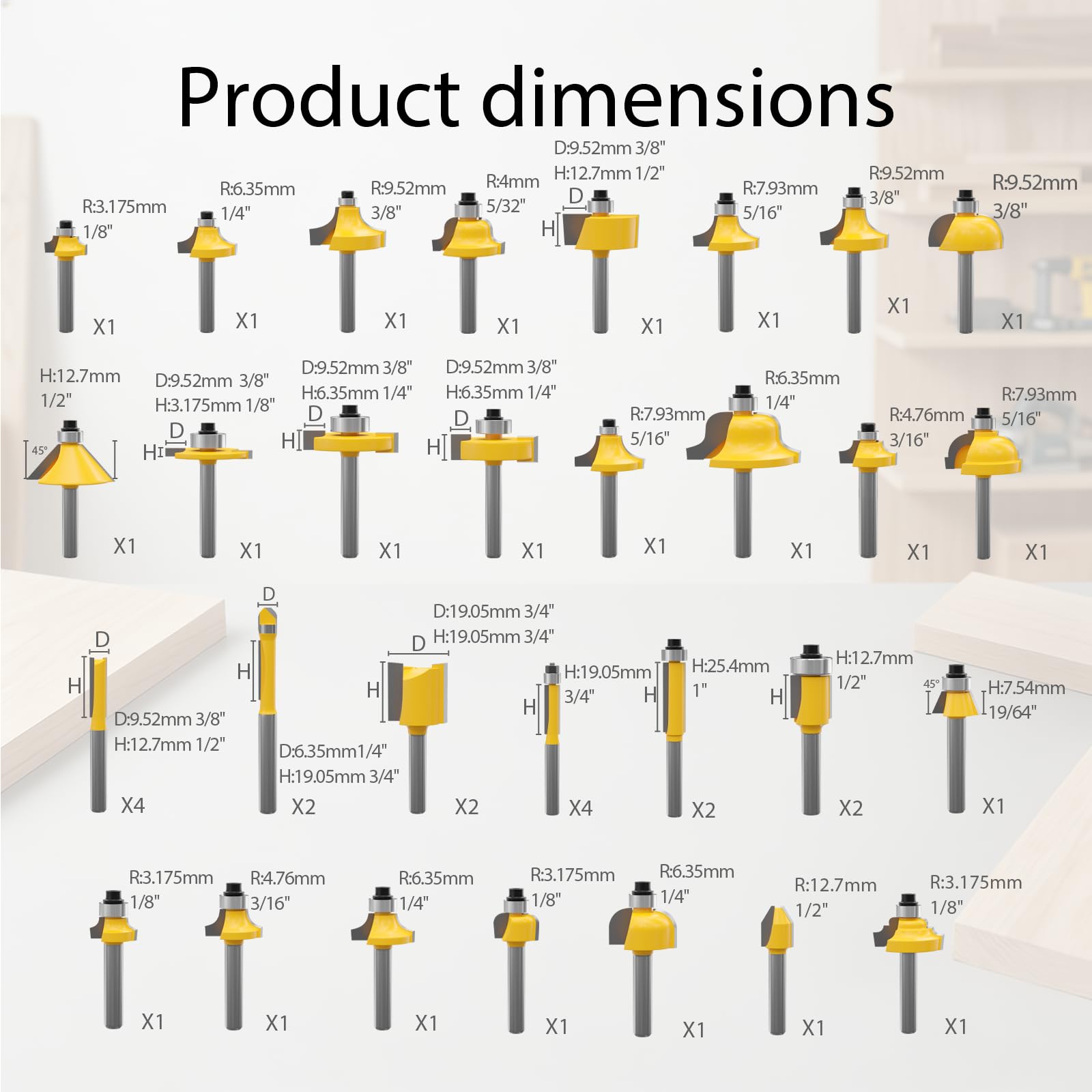 CATITO Router Bit Set - 100 Pieces, 1/4 Inch -3 CATITO Router Bit Set - 100 Pieces, 1/4 Inch -3