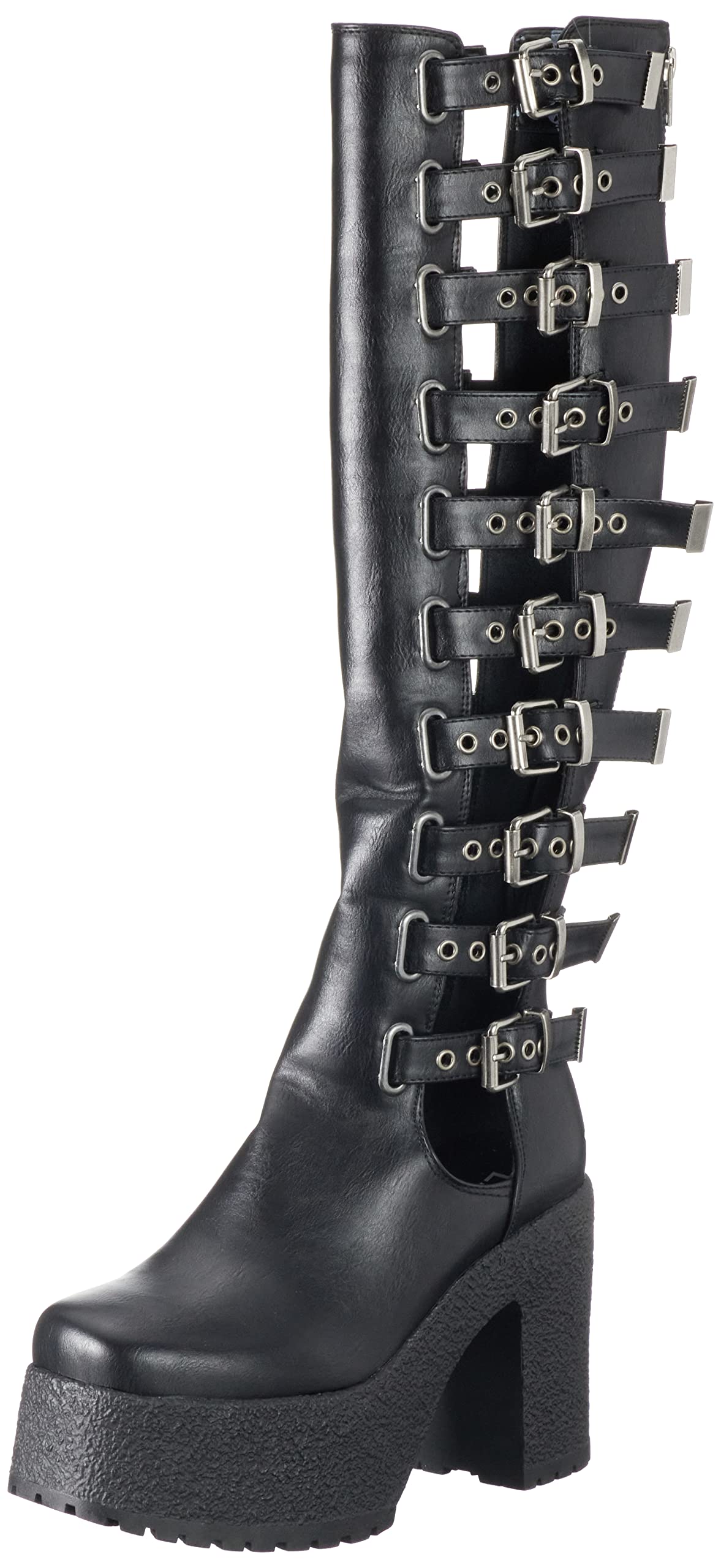 LAMODA Women's Immortality Knee high Boot, Black PU, 3.5 UK