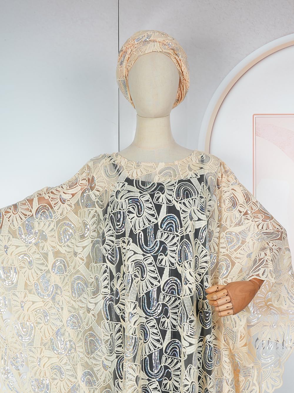 HD Lace Kaftan Dress Collection for Woman Embroidery Rhinestone Evening Party Gown Plus Size Color Options - Image 4