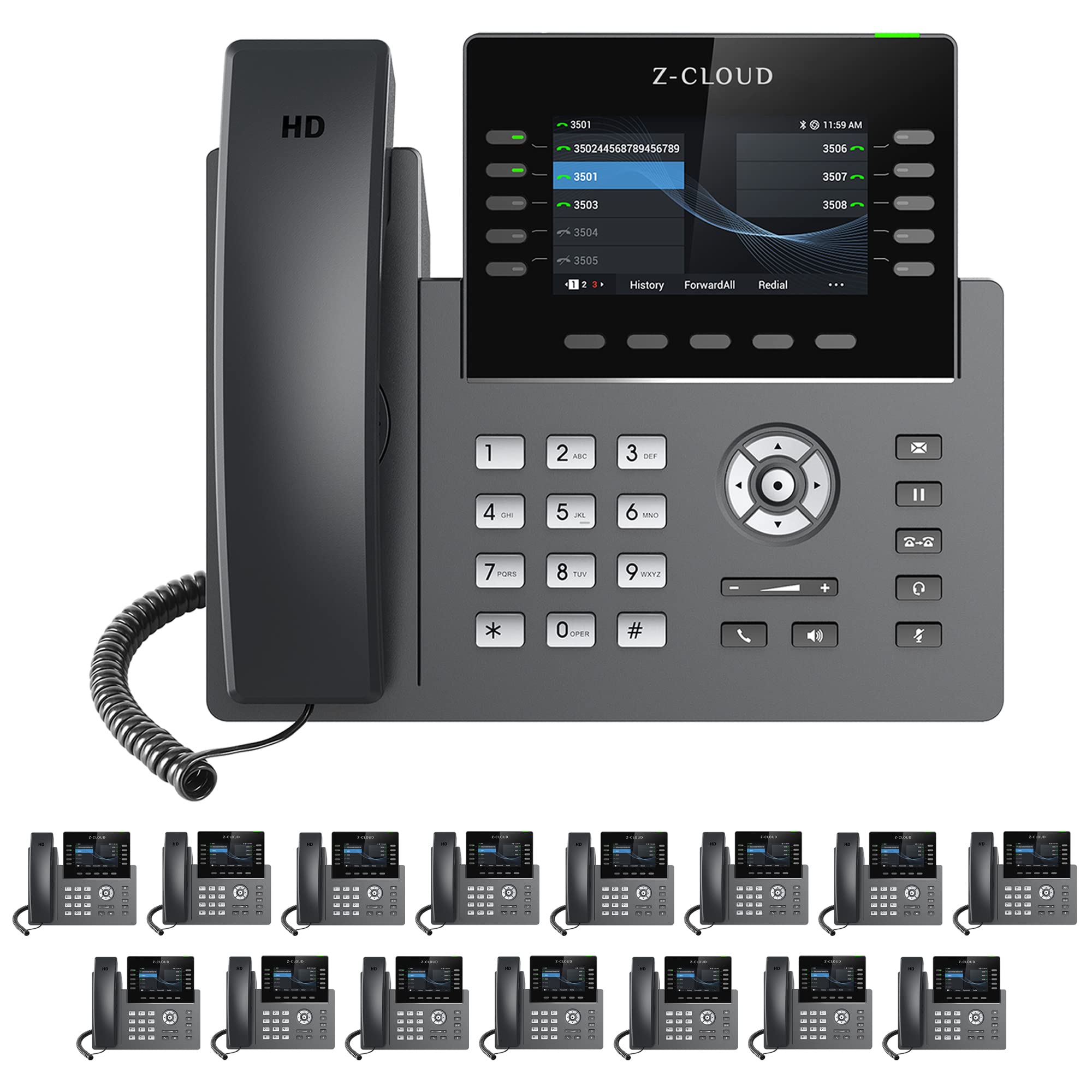 Z-Cloud 500 Phone System by Mission Machines: Auto Attendant, Voicemail, Voicemail to Email, Mobile Apps, Work from Anywhere & Includes Free Mission Machines Z-Cloud Service (16 Phone Bundle)