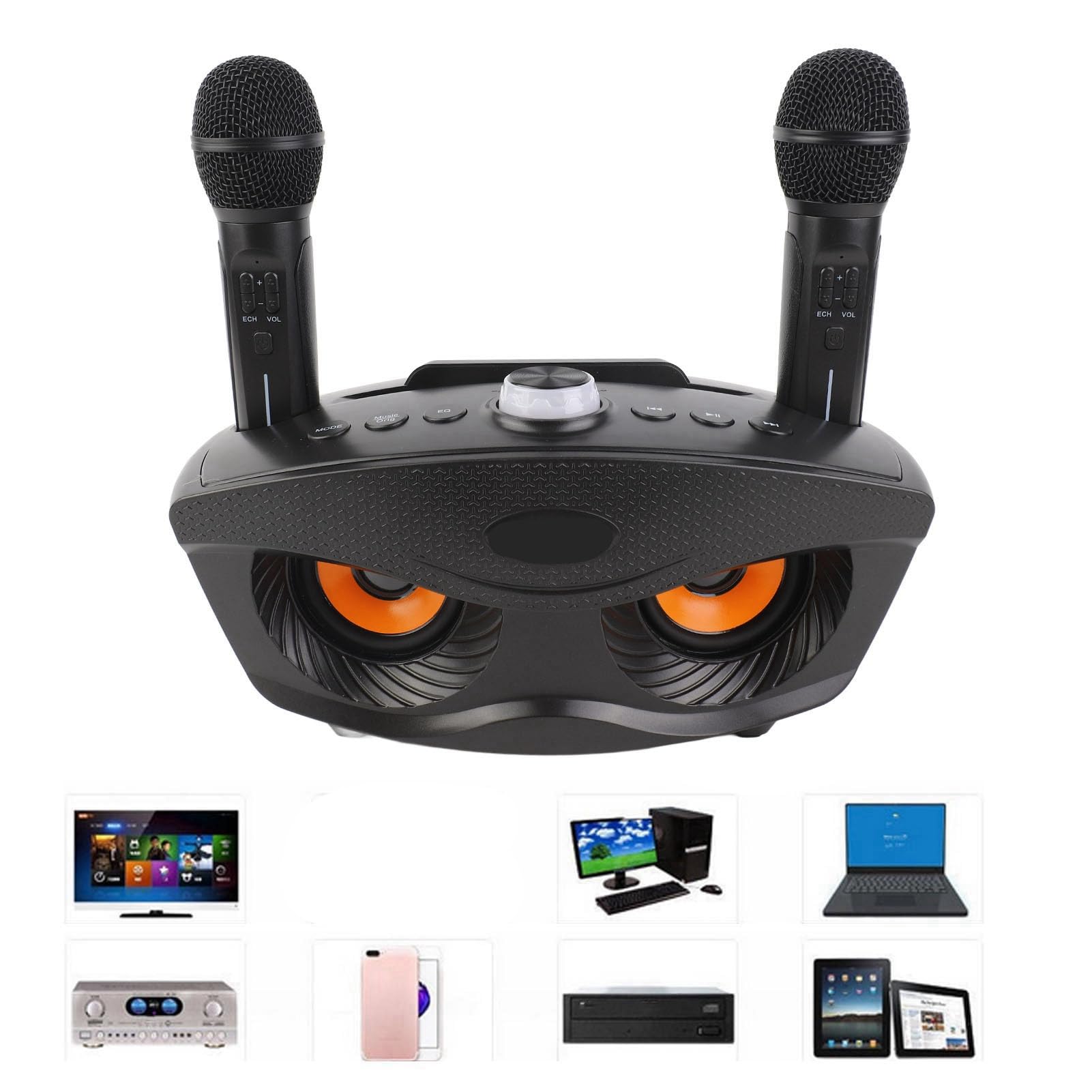 Keenso Microfono Innovativo DOPPEL -KARAOKE -MIKROFON PER Home KTV AUX/Supporto Scheda di Memoria di Input