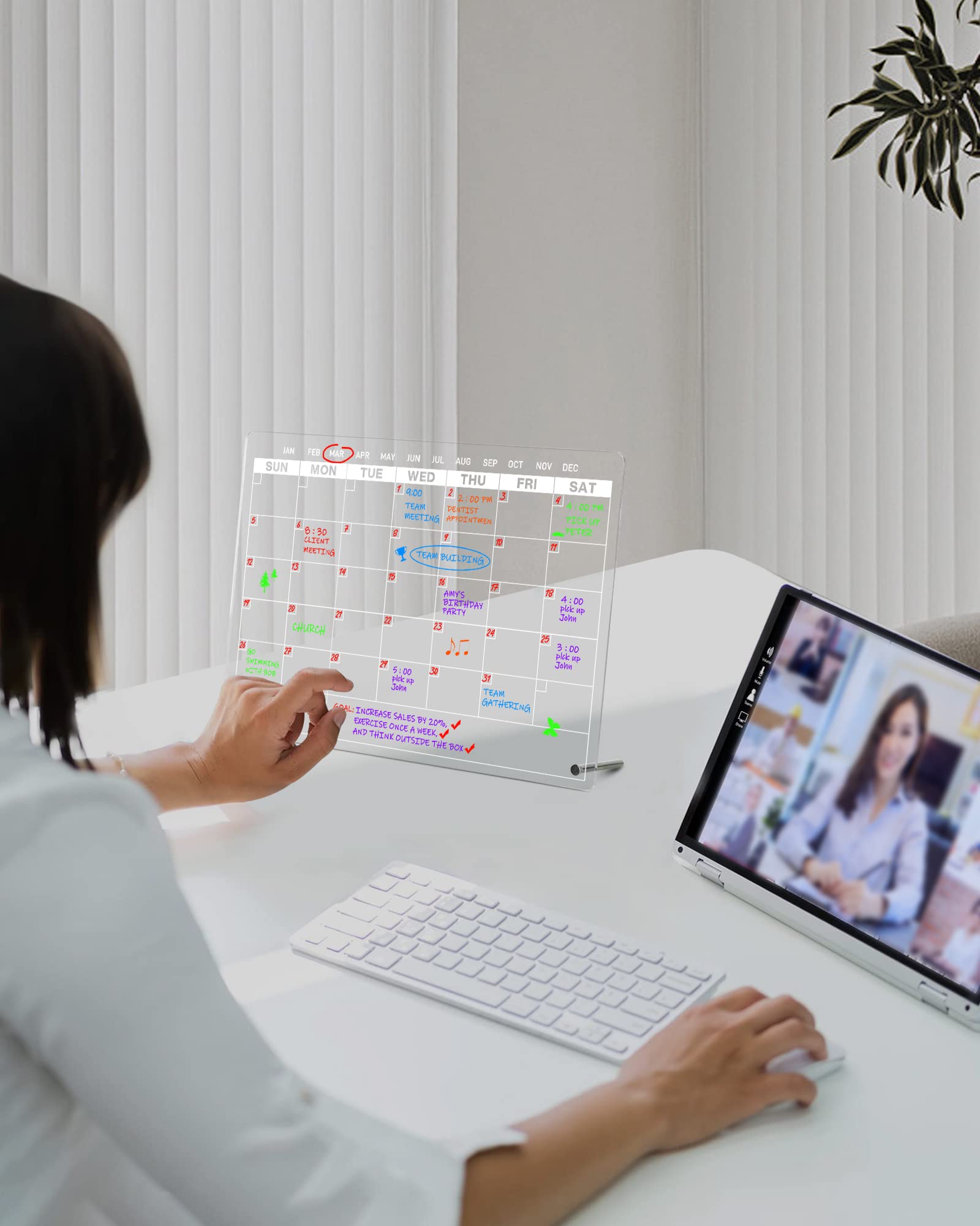 Snapklik.com : Acrylic Dry Erase Calendar Board To Do List Desktop ...