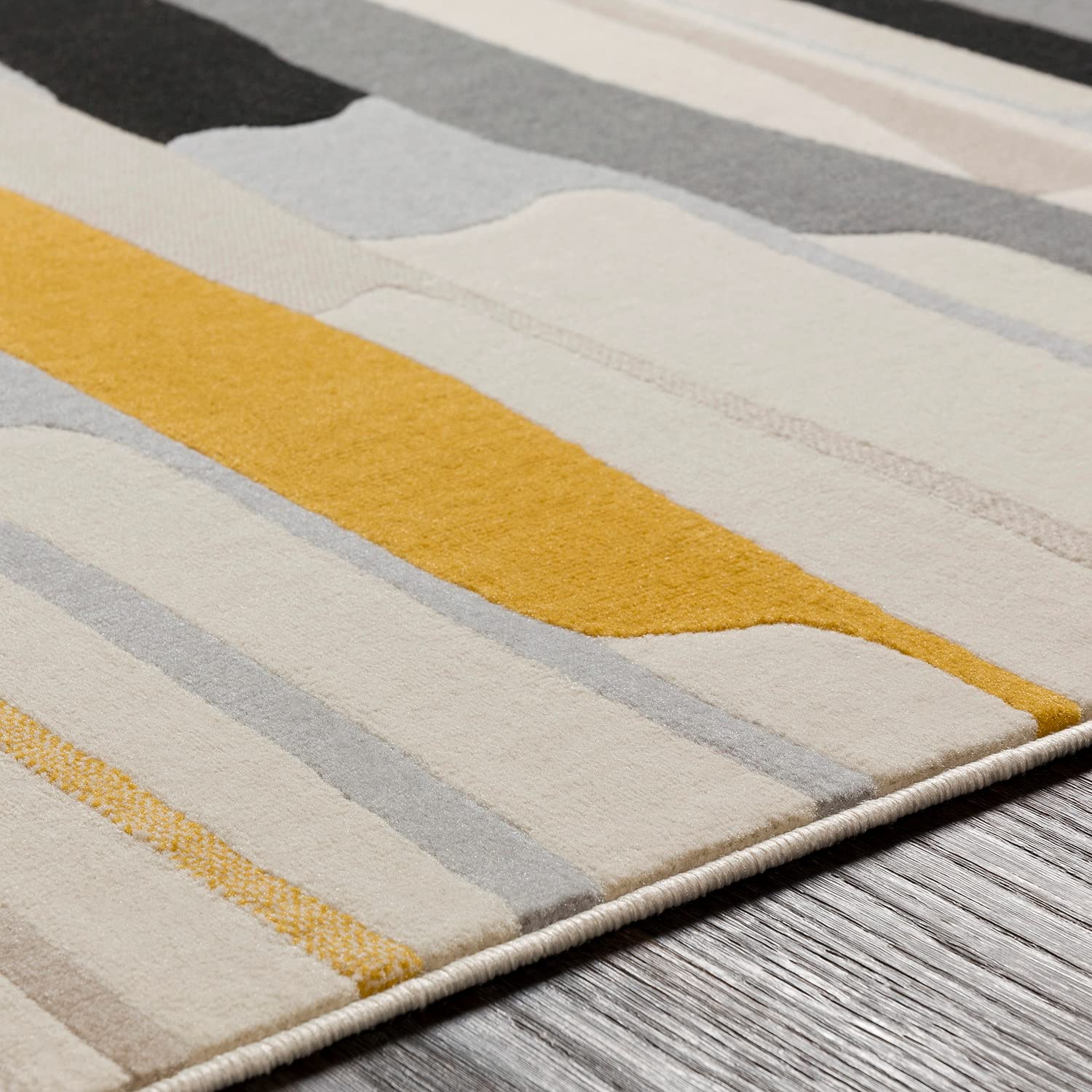 Livabliss Atlanta Tappeto Salotto Moderno per Casa, Sala da Pranzo e Cucina Tappeto Geometrico Astratti Neutri Aztechi Stile Boho, leggera da Pulire, Ampio 80x220cm, Senape, Grigio, Beige
