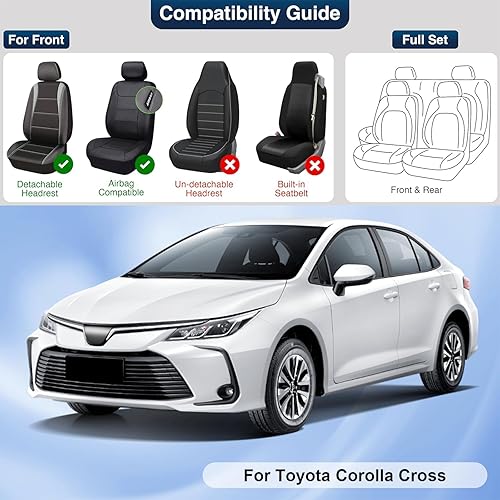 Miniatura 2 de Fundas de asiento de automóvil para Toyota Corolla 1997-2022, fundas de asiento de automóvil de cuero de lujo, funda universal antideslizante para