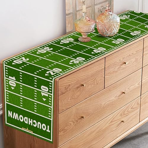 Miniatura 5 de Rainlemon Camino de mesa de fútbol americano de lino para el día del juego, fiesta de cumpleaños, cocina, comedor, decoración de mesa (13 x 90
