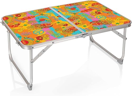 PICNIC TIME 843-00-141-915-0 Unity Concert Mini Mesa de Picnic Plegable Pequeña Portátil Coca-Cola - Grano de Madera de Carbón