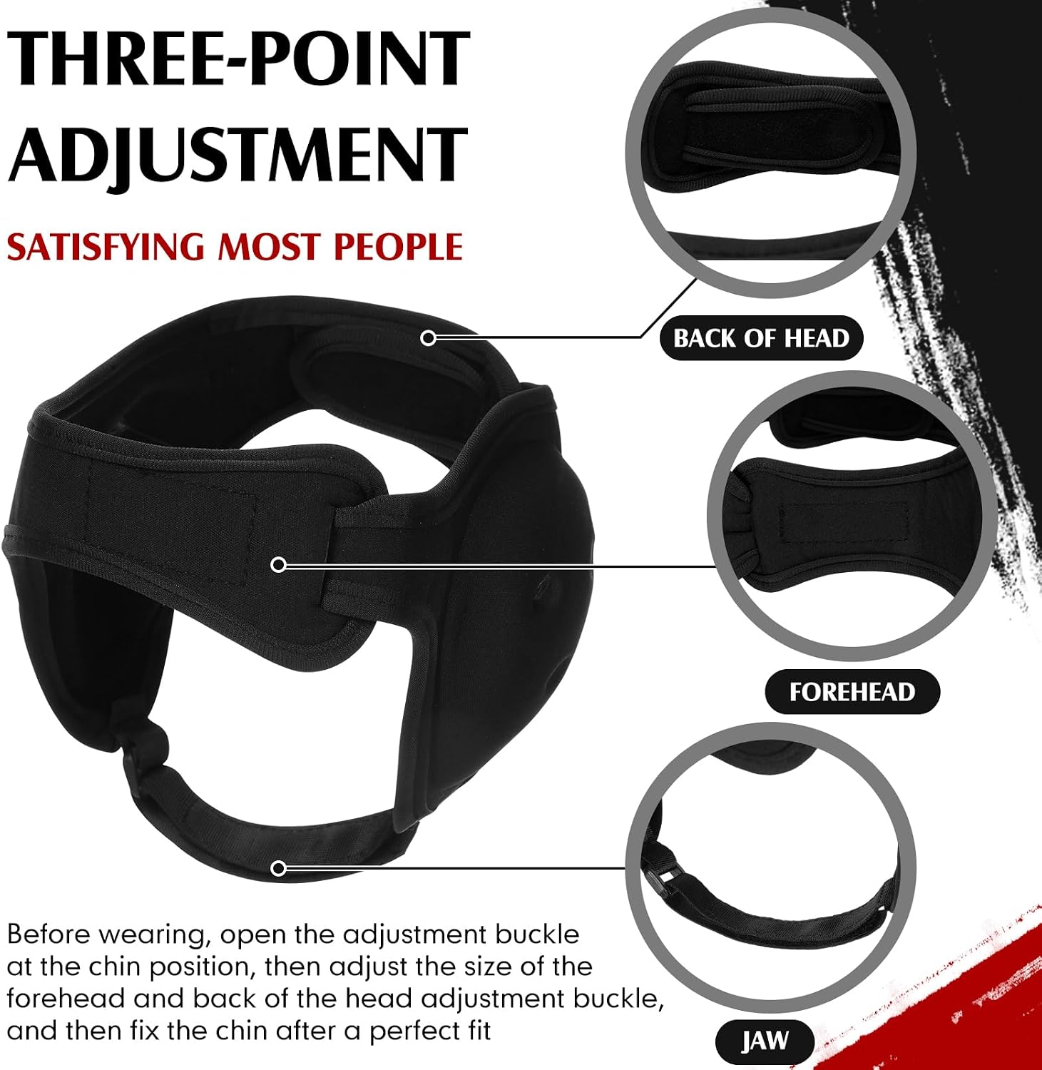 Viora White Wrestling Headgear Knee Pads Set for Kids Youth, Thick Sponge Anti Slip Knee Sleeve, Adjustable Wrestling Ear Guard Protective for Sparring Brazilian Jiu Jitsu Training