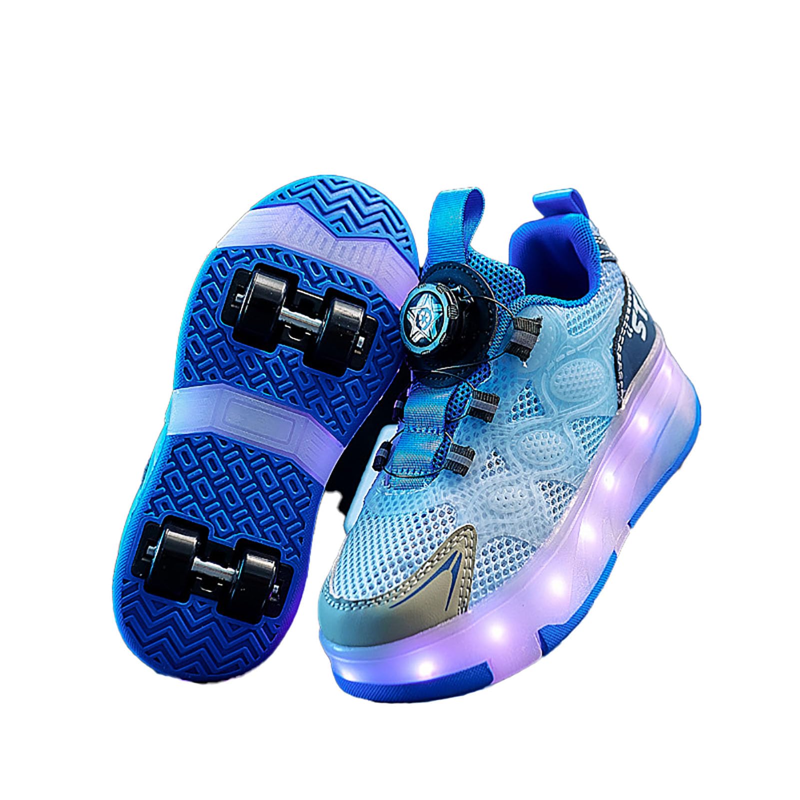 Unisexe Enfants LED Patins À roulettes Rétractable 4 Roues Enfants Chaussures De Skateboard Lumières Clignotantes Baskets De Course