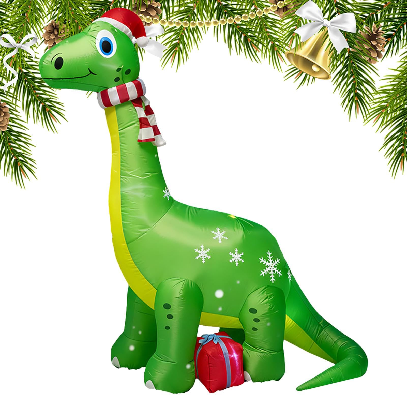 Décoration de Noël gonflable dinosaure géant pour en finir avec les décors tristes de jardin