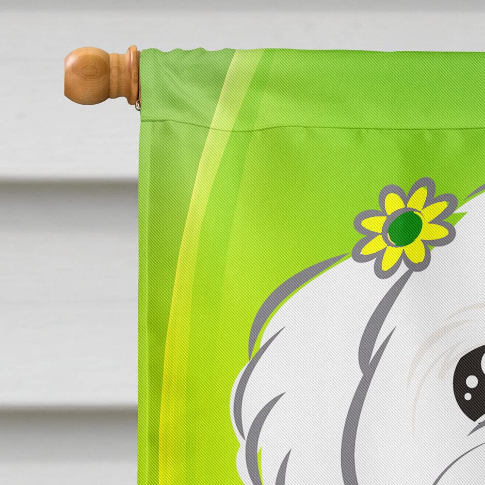 Caroline's Treasures House Flag – Schwarzer Mops Mit St. Patrick's Day Motiv, 100% Polyester, Doppelseitig, Wetterfest (Größe: Ca. 28x40 Zoll)