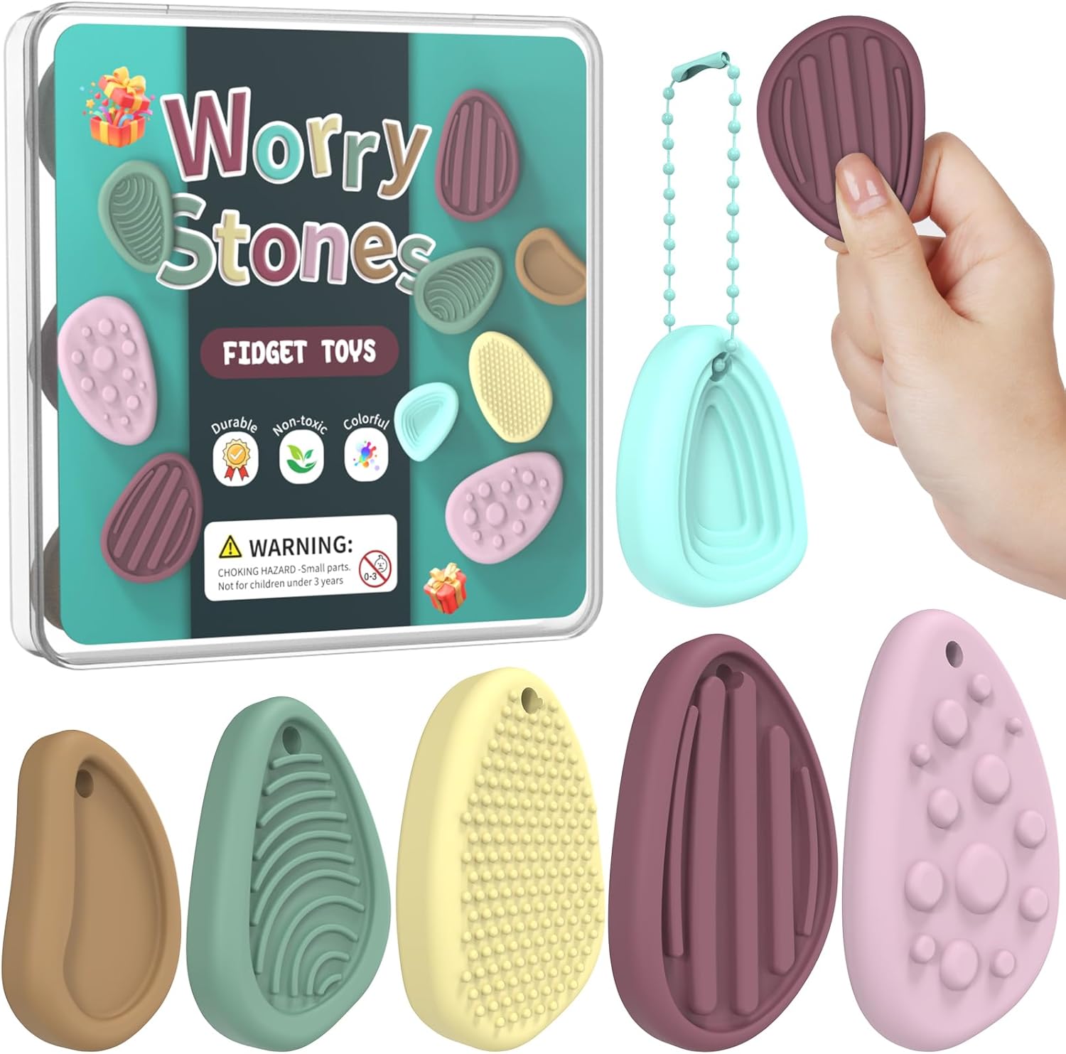Sensory Stone Fidget Toys for Adults, Tactile Anxiety Relief Stress Relief Toy, Quiet Portable Discreet Focus Tool, Compact Calming Sensory Gadget for Office Work & Daily Stress Relief