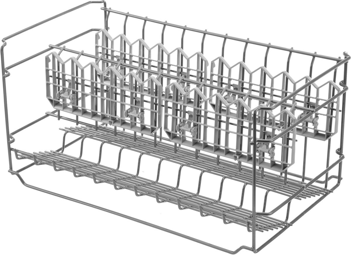 NEFF Z7863X1, Gläserkorb für Langstielgläser, bis 12 Gläser oder 24 Tassen, 34x49x26 cm, passend für 60 cm Geschirrspüler (außer Compact), 2 klappbare Stachelreihen, Made in Germany, dunkelgrau