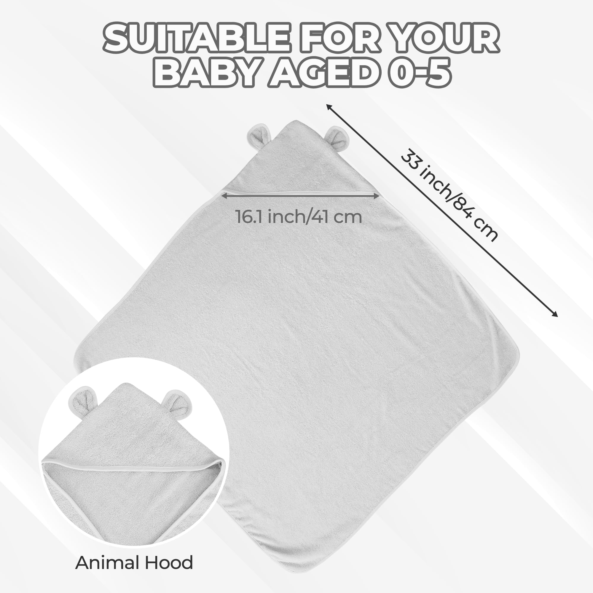Poncho de algodón orgánico para niños y niñas de 0 a 5 años, toalla de baño absorbente con orejas de oso de calidad prémium