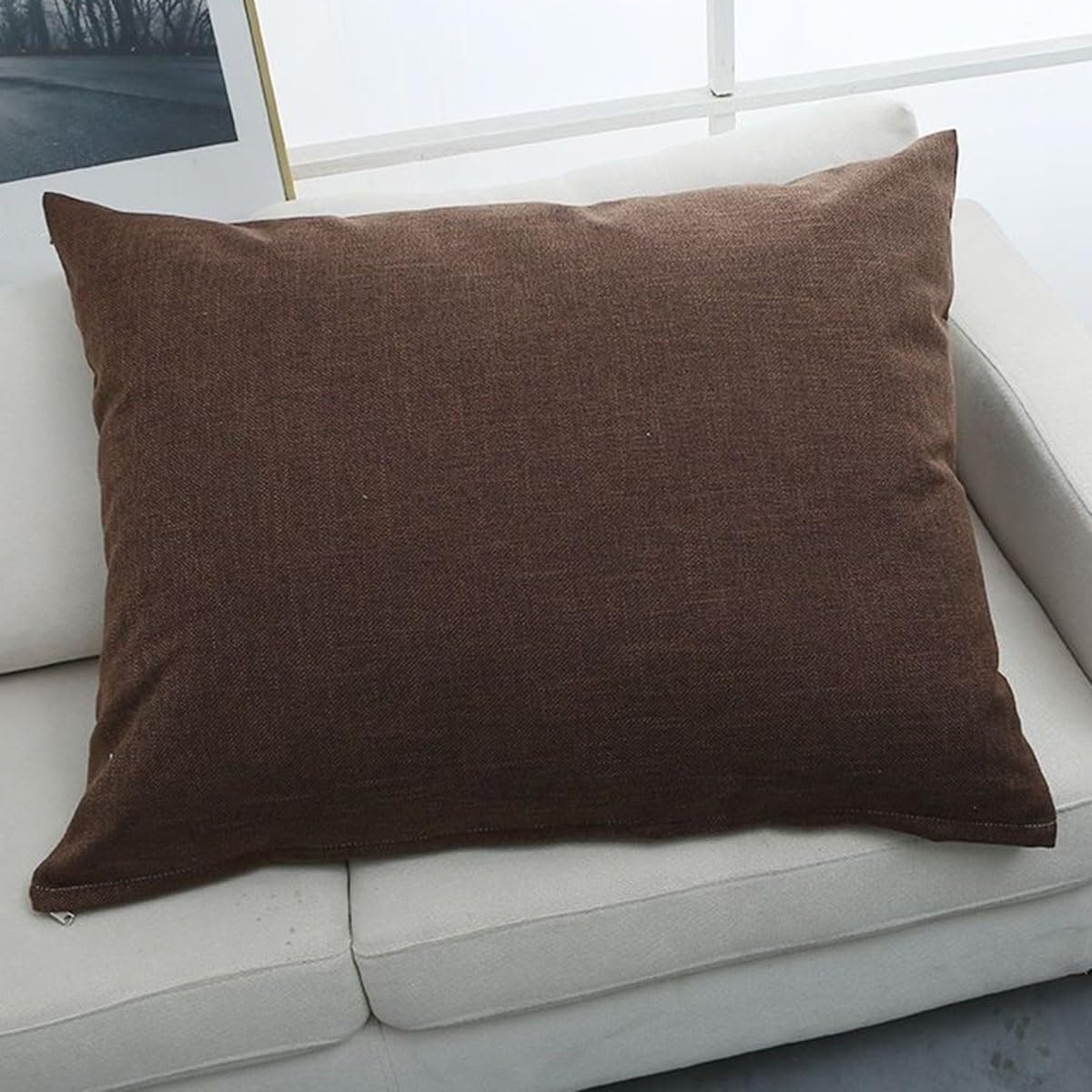 Throw Pillow Covers Linen Pillow Covers With Zipper Cotton Decorative Pillows Rectangle Cushion Covers Farmhouse Boho Decor For Sofa Couch Bed Living Room ( Color : Dark Curry , Size : 40x70 cm )