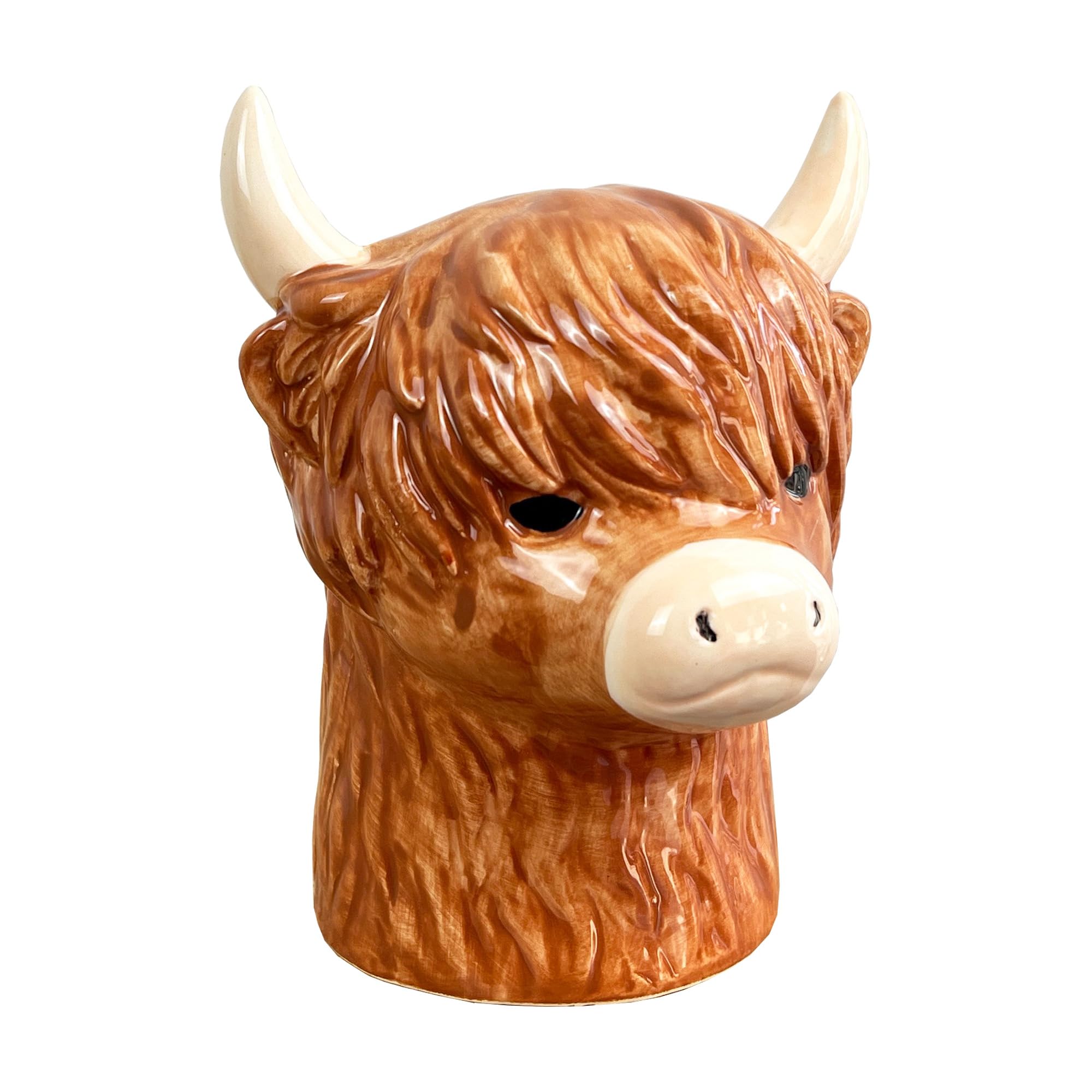 Alfie Francis 18cm Tall Ceramic HIGHLAND COW Kitchen Utensil Storage Pot Jar Crock Holder