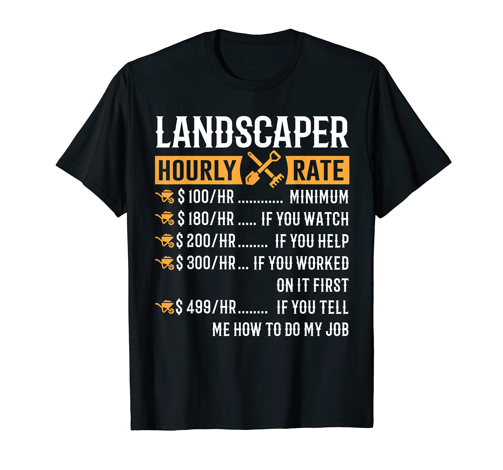 Funny Landscaper Gifts ThNh Apparel Black Unisex Adults Kids Modern Casual Letter Print T-ShirtOEKO-TEX STANDARD 100