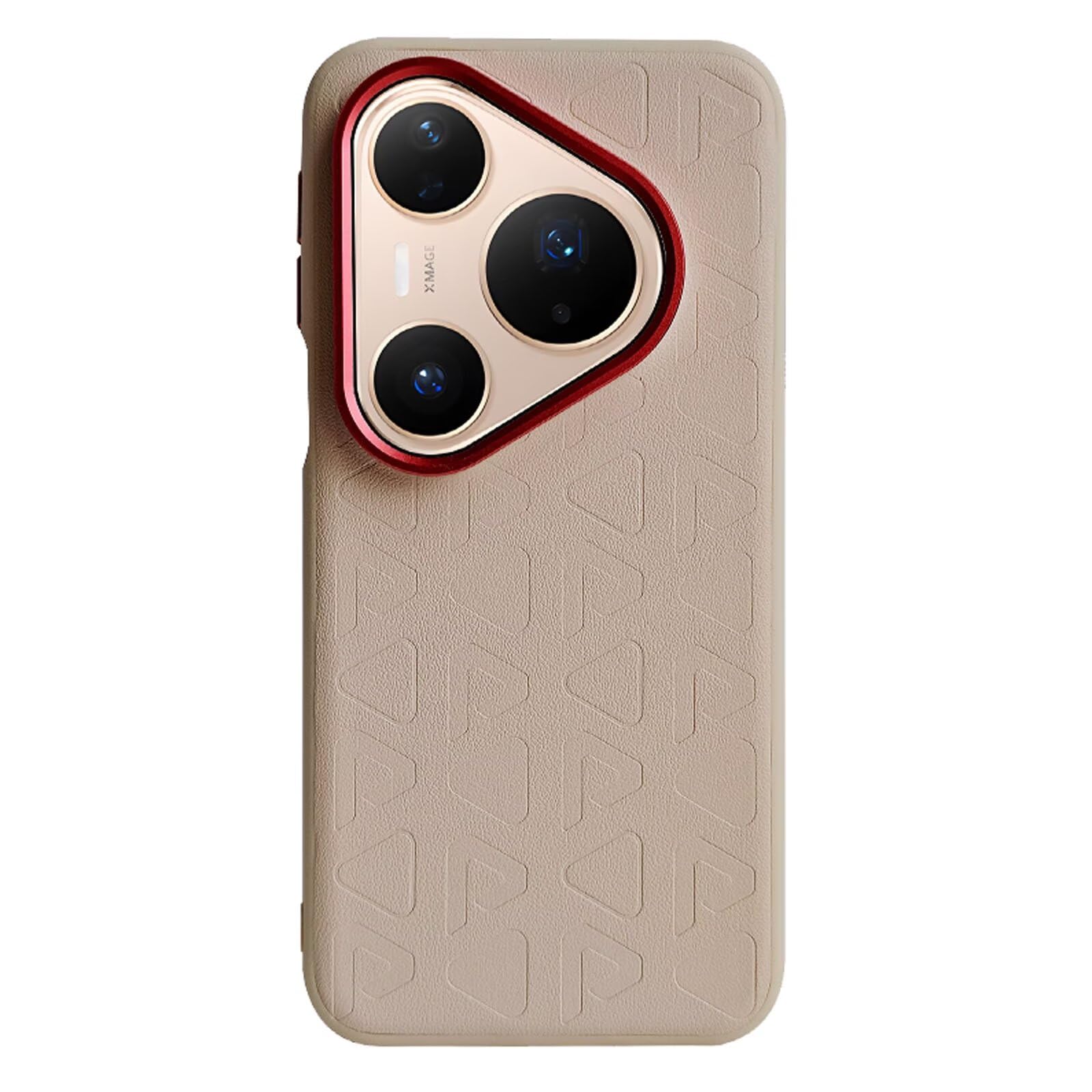 for Huawei Pura 80 Pro Case, Plain Leather Cell Phone Case,Anti Drop,360° Full Coverage Shockproof Phone Case Compatible with Huawei Pura 80 Pro  Khaki