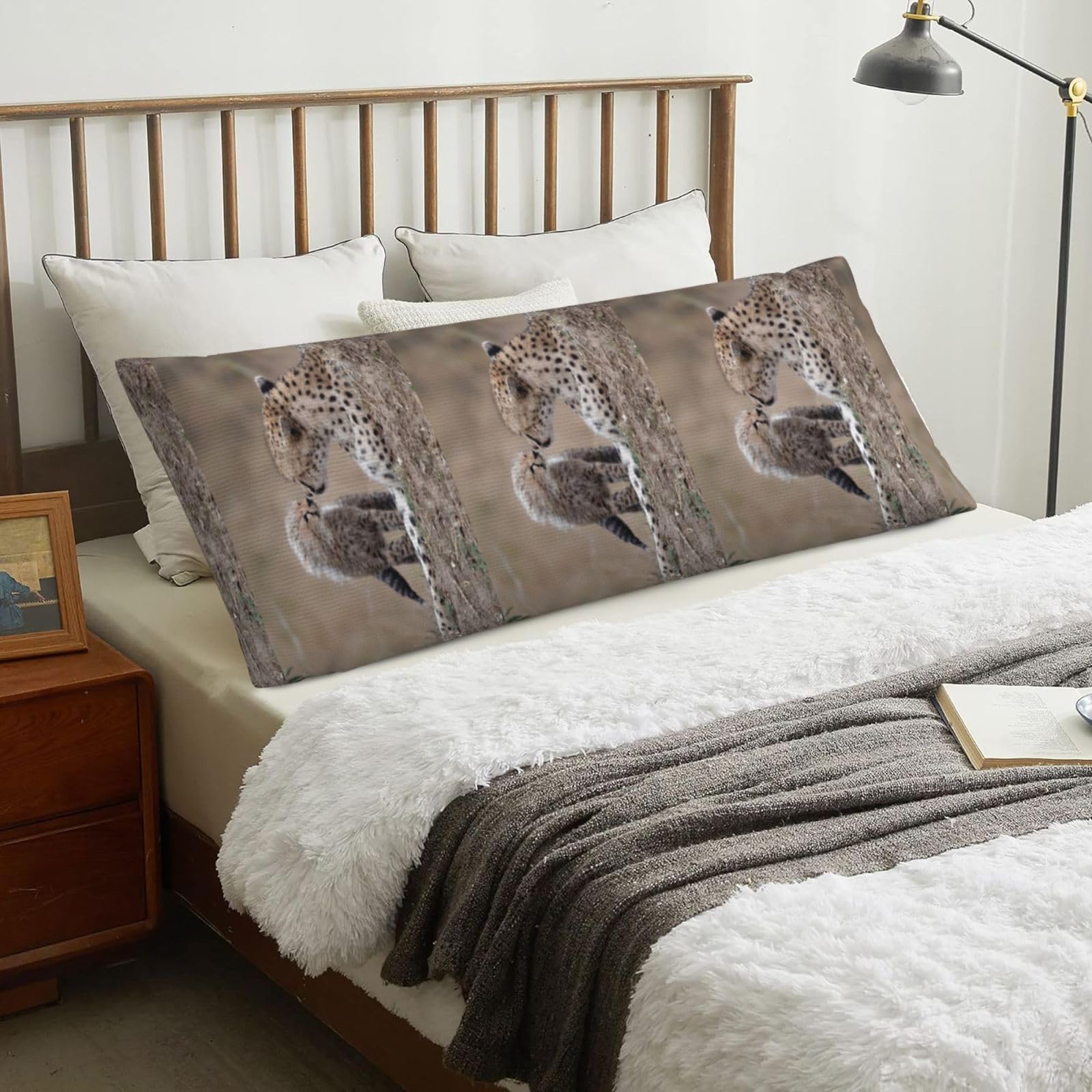 Cheetah, Body Pillow Cover with Zipper,Long Body Pillowcase 20 x 60 in
