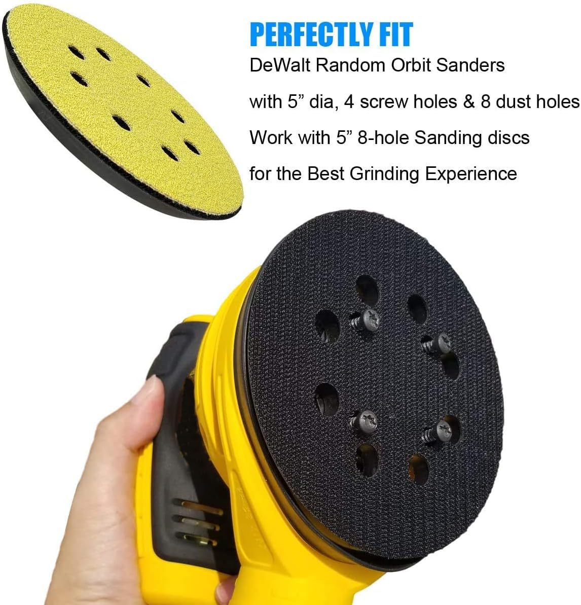 2 Pack 5 Inch 8 Hole Replacement Sander Pad for DeWalt DWE6423,DWE6423K, DWE6421,DWE 6421K, DCW210B Random Orbital Sander- Sanding Backing Pad
